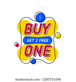 Buy one get 2 free banner. Special offer for online shop.