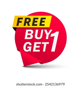 Buy one get one free. Buy 1 get 1 Free tags sale promotion. Special offer design for business advertising web and Social, banner design template, discount. Vector Illustration.