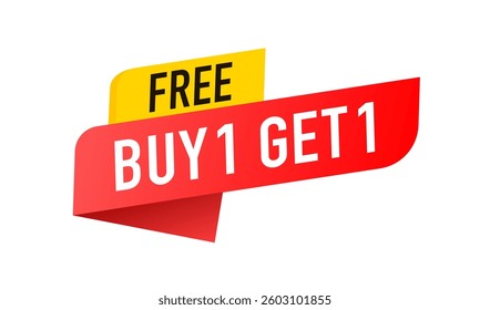 Buy one get one free. Buy 1 get 1 Free tags sale. Coupon icon. Special offer design for business advertising. Vector illustration