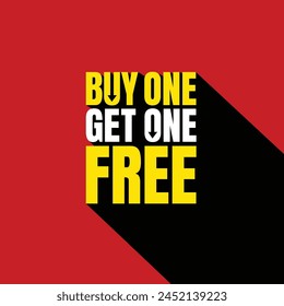 Buy one get one free advertisement banner design. Buy 1 get 1 free template. Promotion Discount banner. Coupon icon. Modern concept design. Banner with offer badge. Vector illustration.