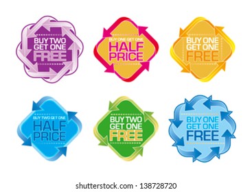 Buy One Get One Free Arrows Editable Vector Graphics version 2.