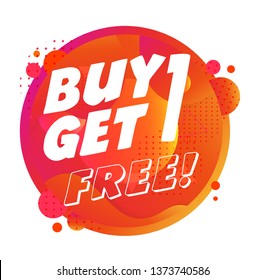 buy one get one free, banner sale concept, vector illustration