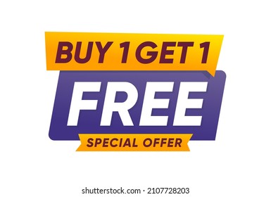 Buy one get one free banner vector design - Shutterstock ID 2107728203