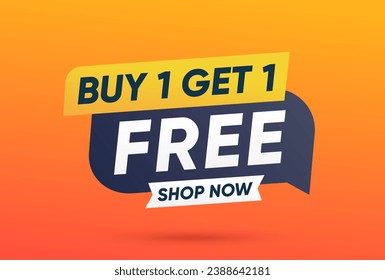 Buy one get one free. Banner Sale vector template