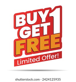 Buy one Get One For Free Banner | DESIGN ELEMENT | Buy One Get One Free Tag | Vector | EPS