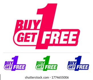 Buy one get one Free. BOGO Sticker. Buy at half price or 50%. Free Talker. - Shutterstock ID 1774655006