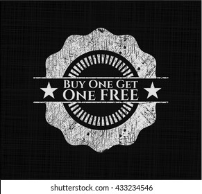 Buy one get One Free chalkboard emblem on black board