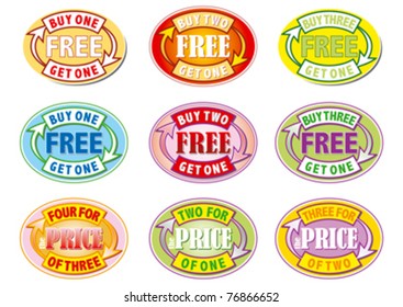 Buy One Get One Free Editable Vector Graphic