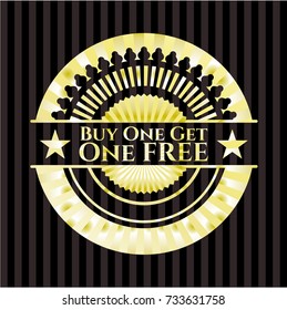 Buy one get One Free gold emblem or badge