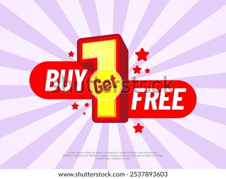Buy one get one free. Buy at half price or discount up to 50%. Special promo offer tag