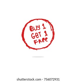 Buy One Get One Free Hand Drawing Stamp