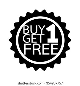 Buy one get one free Icon symbol Illustration design