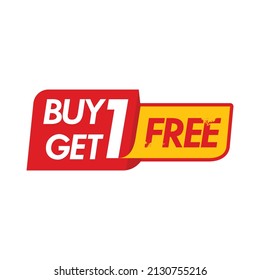 Buy one get one free label and sticker design vector