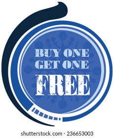 Buy one Get one Free label or tag vector isolated on white background.