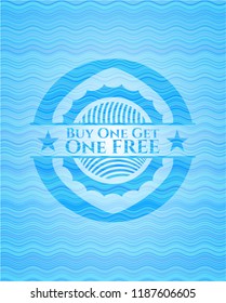 Buy one get One Free light blue water wave badge.