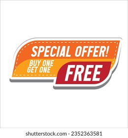 Buy One Get One Free Offer Illustration Banner 