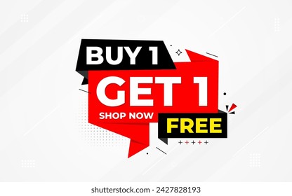 buy one get one free. Online shop discount sale background for buy 1 get 1, Special Discount marketing poster design for web and Social. sale banner vector template Design.