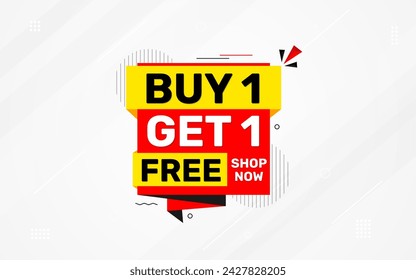 buy one get one free. Online shop discount sale background for buy 1 get 1, Special Discount marketing poster design for web and Social. sale banner vector template Design.