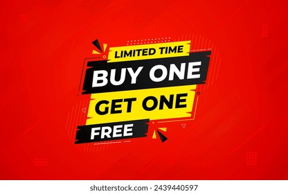 Buy one get one free. Online shop discount sale background for buy 1 get 1, Special Discount marketing poster design for web and Social. sale banner vector template Design.