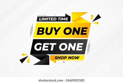 buy one get one free. Online shop discount sale background for buy 1 get 1, Special Discount marketing poster design for web and Social. sale banner vector template Design.