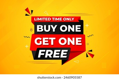 buy one get one free. Online shop discount sale background for buy 1 get 1, Special Discount marketing poster design for web and Social. sale banner vector template Design.