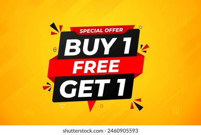 buy one get one free. Online shop discount sale background for buy 1 get 1, Special Discount marketing poster design for web and Social. sale banner vector template Design.