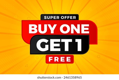 buy one get one free. Online shop discount sale background for buy 1 get 1, Special Discount marketing poster design for web and Social. sale banner vector template Design.