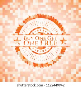 Buy one get One Free orange mosaic emblem