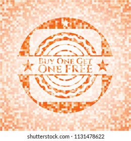 Buy one get One Free orange mosaic emblem