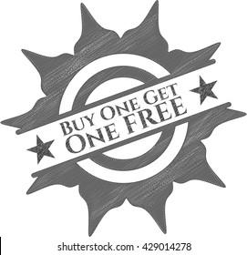 Buy one get One Free pencil emblem