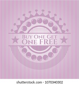 Buy one get One Free pink emblem. Retro