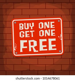 Buy One, Get One Free Poster or Banner Abstract Design, vector illustration