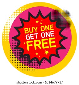 Buy One, Get One Free Poster or Banner Abstract Design, vector illustration