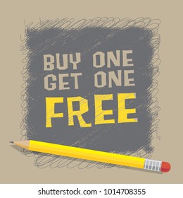 Buy One, Get One Free Poster or Banner Abstract Design, vector illustration