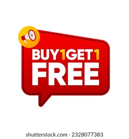 Buy One Get One Free. Promotion Discount banner. Coupon icon. Modern concept design. Banner with offer badge. Vector illustration.