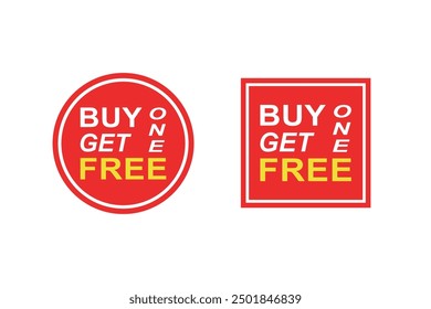 Buy One Get One Free, Promotion Discount banner, promo label, sale tag, Coupon icon, discount icon
