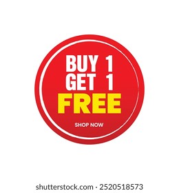 Buy One Get One Free. Promotion Discount banner sale tag, banner design template, vector illustration