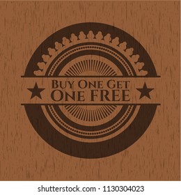 Buy one get One Free realistic wood emblem