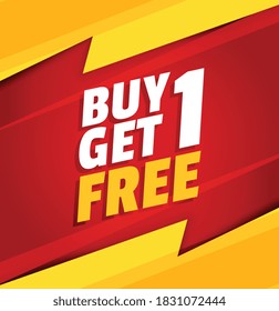 buy one get one free red and yellow sale background