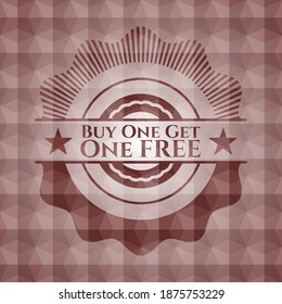 Buy one get One Free red seamless emblem with geometric pattern. 