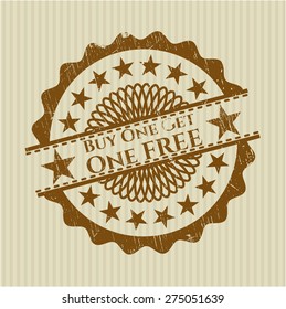 Buy one get one free rubber grunge stamp