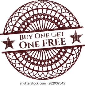 Buy one get One Free rubber grunge stamp