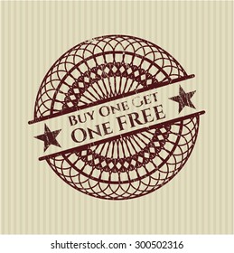 Buy one get One Free rubber stamp