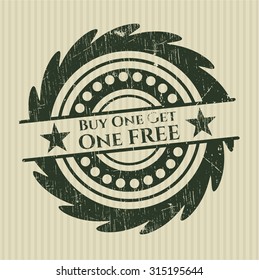Buy one get One Free rubber grunge stamp
