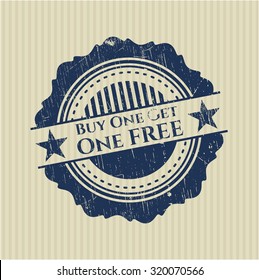 Buy one get One Free rubber grunge stamp