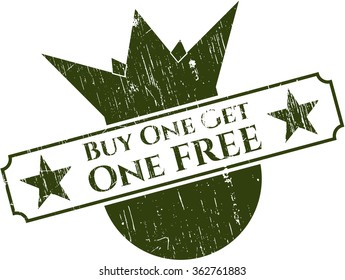 Buy one get One Free rubber grunge stamp
