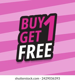 Buy one get one free sales promotion vector