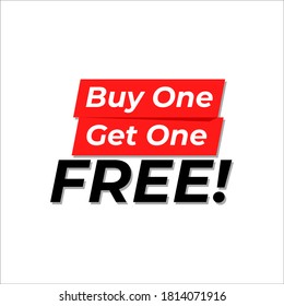 Buy One Get One Free Shopping Offers Label Vector