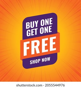 buy one get one free shopping sale banner design