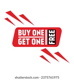 Buy One Get One Free Sticker, Buy 1 Get 1 Free Label, Special Discount, Weekend Offer, Limited Sale, Buy One Get One Free Voucher, Coupon Vector Template, Big Sale Business Concept Vector Illustration